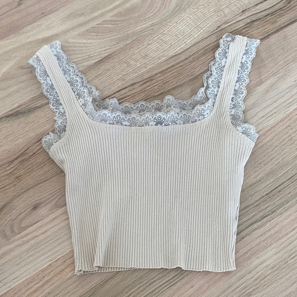 SHEIN XS tan crop tank top